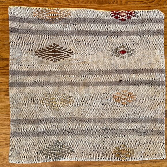 Vintage Turkish Kilim Pillow with Insert - Picture 2 of 5